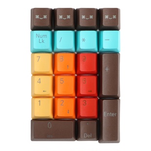 PBT17键21键 彩虹妖姬霜蓝灰白透光数字区键帽机械键盘小键盘键帽