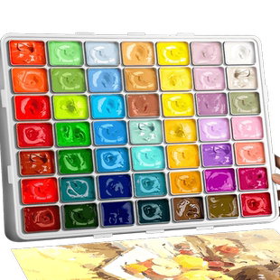 青竹水粉颜料美术生专用套装大师果冻颜料42色80ml集训套装艺考水粉画工具流光白金典黑画画考试色彩绘画全套