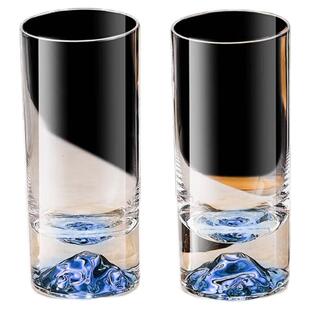 家用水晶玻璃水杯奢华金山直身无铅果汁杯耐热牛奶杯办公室泡茶杯