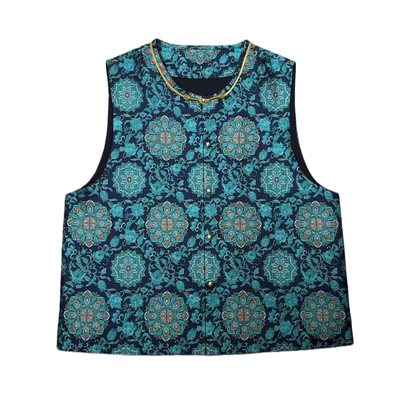 新中式国风100%桑蚕丝马甲