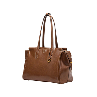 凯撒植鞣牛皮包包女新款大容量托特包女士手提包单肩包真皮女包