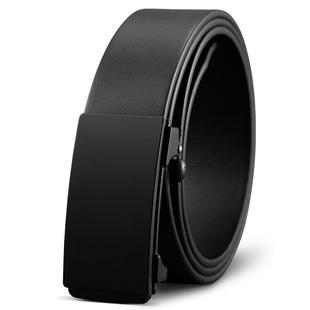 无牙自动扣皮带男真皮无孔头层纯牛皮商务西裤腰带全牛皮潮年轻人