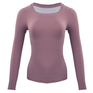 大码健身服上衣女带胸垫一体式2025新款秋季百搭可外穿绝美瑜伽服