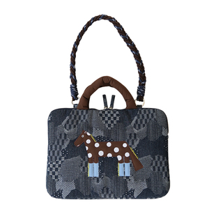 梵花不语小马笔记本电脑包通勤14/16寸高颜值手提可单肩电脑包女士高级感macbookpro软绒收纳包15寸笔记本包