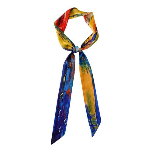 丝巾腰带女2026新款复古油画小长条发带高级感绑包包搭配衬衫细窄