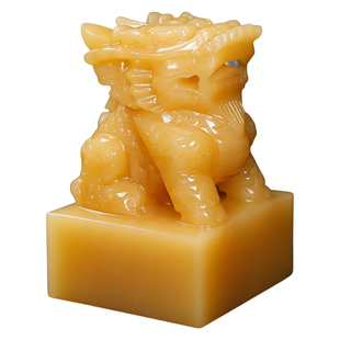 天然白玉麒麟官印玉玺印章摆件风水大印篆刻定制客厅办公室玄关