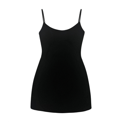 气质丝绒吊带裙衬衫两件套