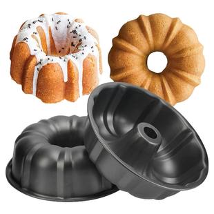 高档咕咕霍夫圆形戚风蛋糕模具烘焙烟囱萨瓦林南瓜不沾烤盘烤箱用