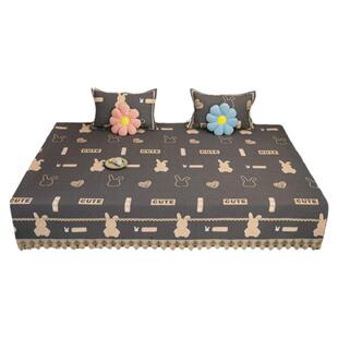 欧式高级感榻榻米全棉床盖单件绗缝大炕纯棉三件套加厚款四季通用