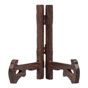 鸡翅木普洱茶饼架子圆瓷盘相框摆盘挂盘展示支架七子茶饼盘架实木