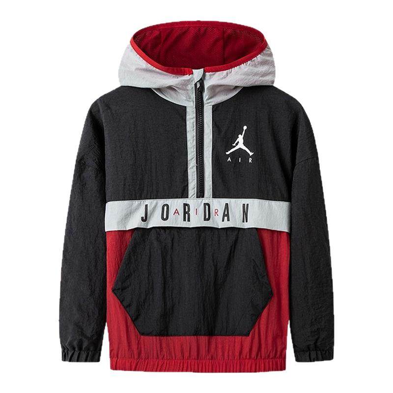 Nike Air Jordan 耐克童装男童外套2025春秋儿童连帽梭织夹克上衣