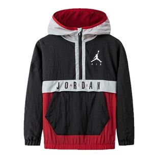 Nike Air Jordan 耐克童装男童外套2025春秋儿童连帽梭织夹克上衣