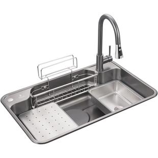 欧琳水槽日式大单槽 家用304不锈钢洗菜盆沥水篮纳米易清洁洗碗槽