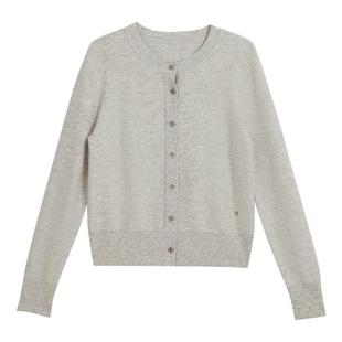 【阿拉善羊绒+羊毛混纺】YINER音儿冬季法式针织开衫