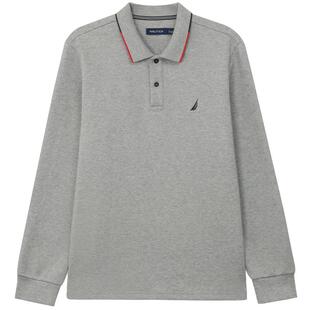 NAUTICA/诺帝卡男装春季棉涤珠地抓绒POLO衫翻领KO5451