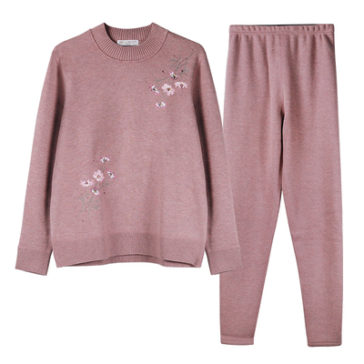 好波冬圆领套头针织上衣中年男保暖加厚爸爸妈妈打底上衣HNT2401