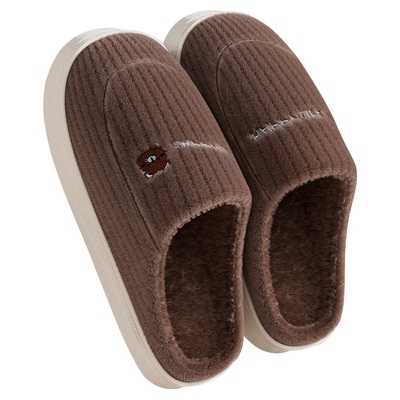 棉拖鞋男士冬季2025新款室内家居厚底毛绒拖鞋女款外穿冬防滑耐磨