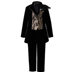 Colado扣诺儿童演出服男童黑色模特走秀花童主持表演唱歌朗诵