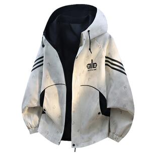 夹克男春秋季2026新款潮牌冲锋衣外套青少年初中高中学生运动褂子