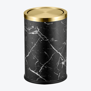 不锈钢摇盖式垃圾桶家用客厅带盖手按筒欧式卧室大小号厨房卫生间