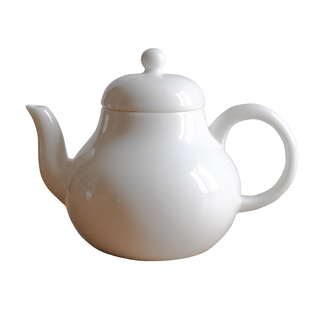 中式小梨壶小号思亭壶陶瓷手工杏白小品壶白色泡茶壶带过滤壶茶道