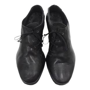 日系小皮鞋马蹄鞋跟工装鞋男乐福鞋系带明线斜系带帅气暗黑德比鞋