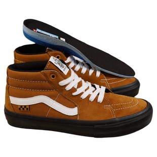 VANS范斯SK8-MID PRO经典咖棕色中帮翻毛皮专业滑板鞋VN0A5FCGY49