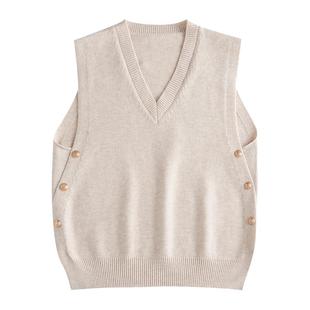 马甲女款2025新款春秋宽松外穿针织背心时尚毛衣外套坎肩秋冬叠穿