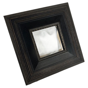 高级感黑色实木定制画框挂墙中古油画外框欧式相框拼图装裱框挂墙