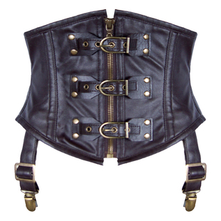 熠先生的蒸汽大陆 蒸汽朋克steampunk复古咖鱼骨pu皮革束腰封腰带