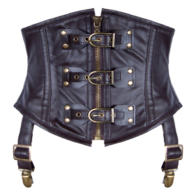 蒸汽朋克pu复古鱼骨咖色皮革腰带