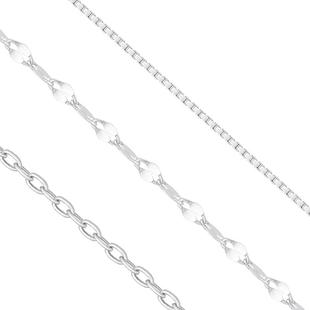 999纯银素链无吊坠项链女极简足银替换锁骨链裸链条细款颈链配饰