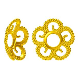 纯18k金花托隔片手工DIY手链手串隔珠饰品配件配饰古法老黄金垫片