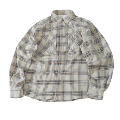 潮流拉链纽扣格子HIDE衬衫外套