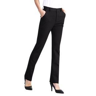 工装裤女黑色休闲裤直筒高腰显瘦小脚修身喇叭裤春秋薄款职业裤子