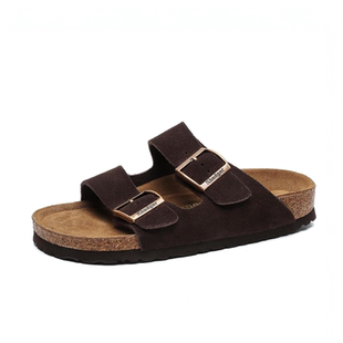 Khadgar/卡德加软木牛皮勃肯凉鞋休闲夏季新款女凉拖外穿一字情侣