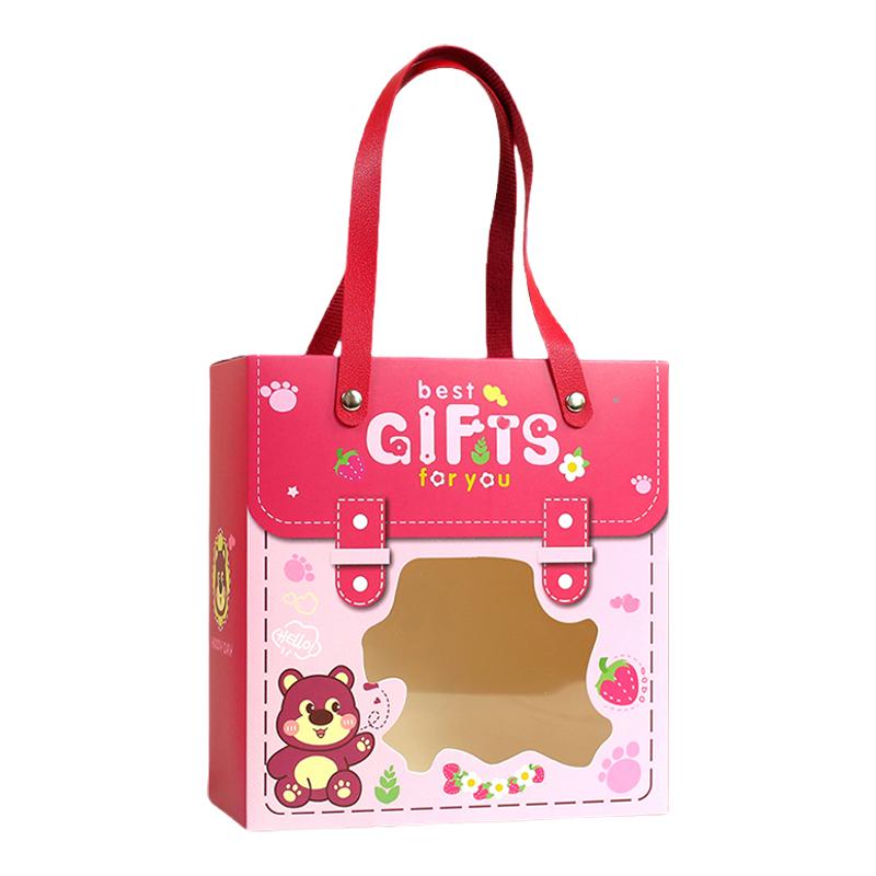 儿童卡通生日伴手礼品袋十周岁礼品盒子空宝宝满月百日喜糖包装袋