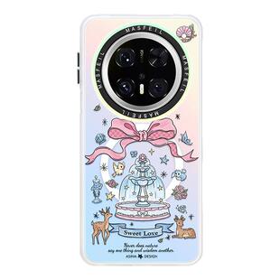 蝴蝶结喷泉适用华为Mate80promax手机壳磁吸新款mate60带支架保护套mt40e高级感mete70全包可爱超薄30小众女