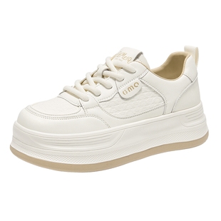 戈美其女鞋新款秋季时尚厚底增高圆头小白鞋女百搭休闲运动板鞋子