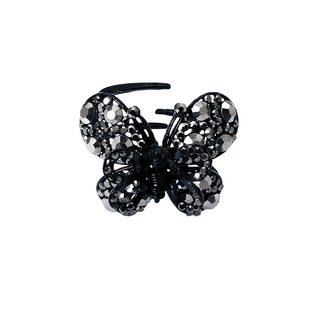 女士金属头发抓夹中号水钻半扎发夹子后脑勺发夹气质蝴蝶发卡头饰