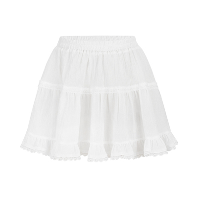 白色蕾丝花边半身裙a字蛋糕短裙