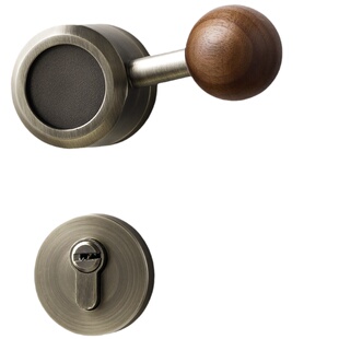 中古风卧室门锁室内门把手家用房间磁吸静音球形木门锁银色房门锁