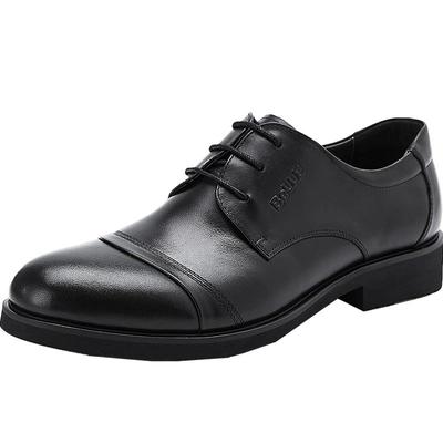 百丽冬季三接头英伦风牛皮德比鞋