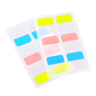 得力便利贴签页码标签索引贴纸可爱学生用笔记N次创意透明记号彩色重点荧光标记书分页条便签贴纸分类自粘形