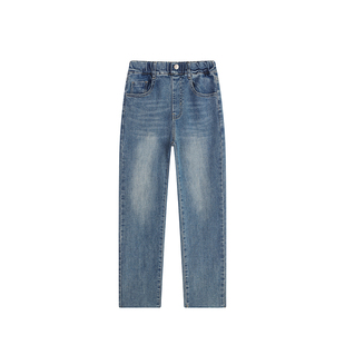 小小大星球童装 磨边铅笔裤小脚牛仔裤 女童春秋百搭显瘦修身裤