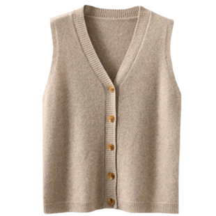 针织毛衣女士马甲秋季开衫外穿爆款2025年新款宽松羊绒背心外搭