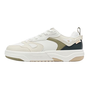 特步板鞋男鞋2025冬季新款复古休闲百搭时尚皮面加绒二棉鞋运动鞋