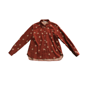 远家年服纯棉灯芯绒复古波点翻领长袖打底衬衣宽松休闲LL5982限量