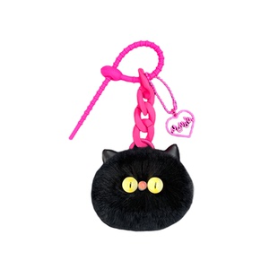 可爱獭兔毛链条小猫咪汽车钥匙扣挂件毛绒公仔玩偶书包包挂饰礼物