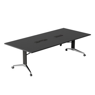 可移动折叠会议桌长条桌培训桌伸缩拼接办公桌子带轮子超大可拆卸